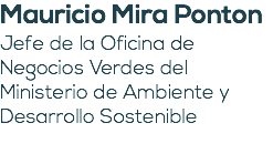 Mauricio Mira Ponton Jefe de la Oficina de Negocios Verdes del Ministerio de Ambiente y Desarrollo Sostenible 